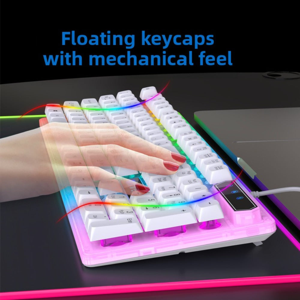 Gaming Mechanical Feel High-Appearance Wired Silent Mouse Set for Desktop Office and PC Use