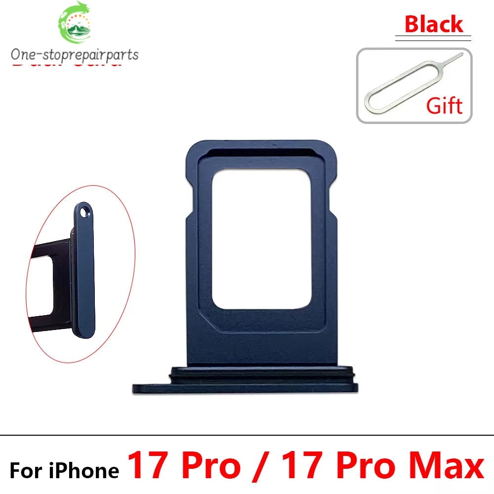 New For iPhone 17 Pro Max Micro Nano Dual SIM Card Holder Tray Slot Holder Adapter Socket iPhone phone repair parts