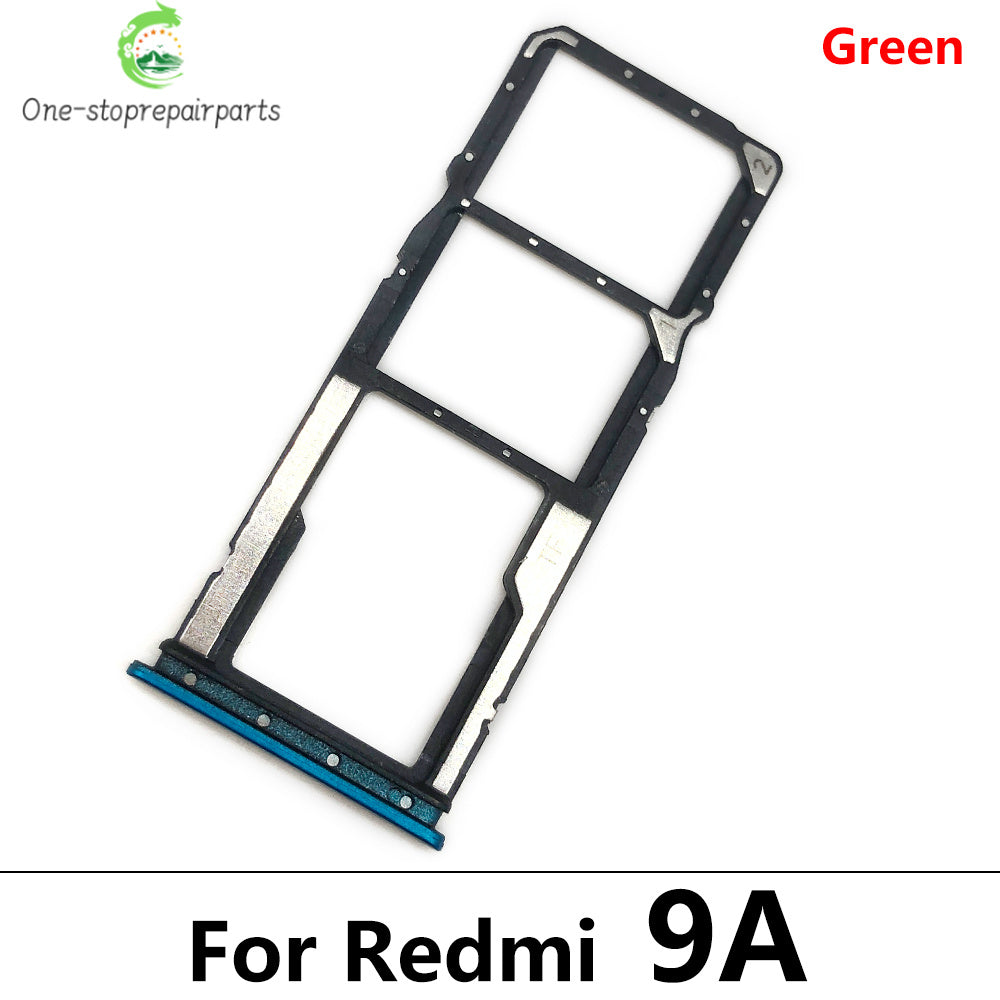 10Pcs/Lot, SIM Card Tray Slot Holder For Xiaomi Redmi 9 9A 9C 9T Replacement Parts Black Blue Green Yellow Orange  Xiaomi  Xiao mi phone repair parts