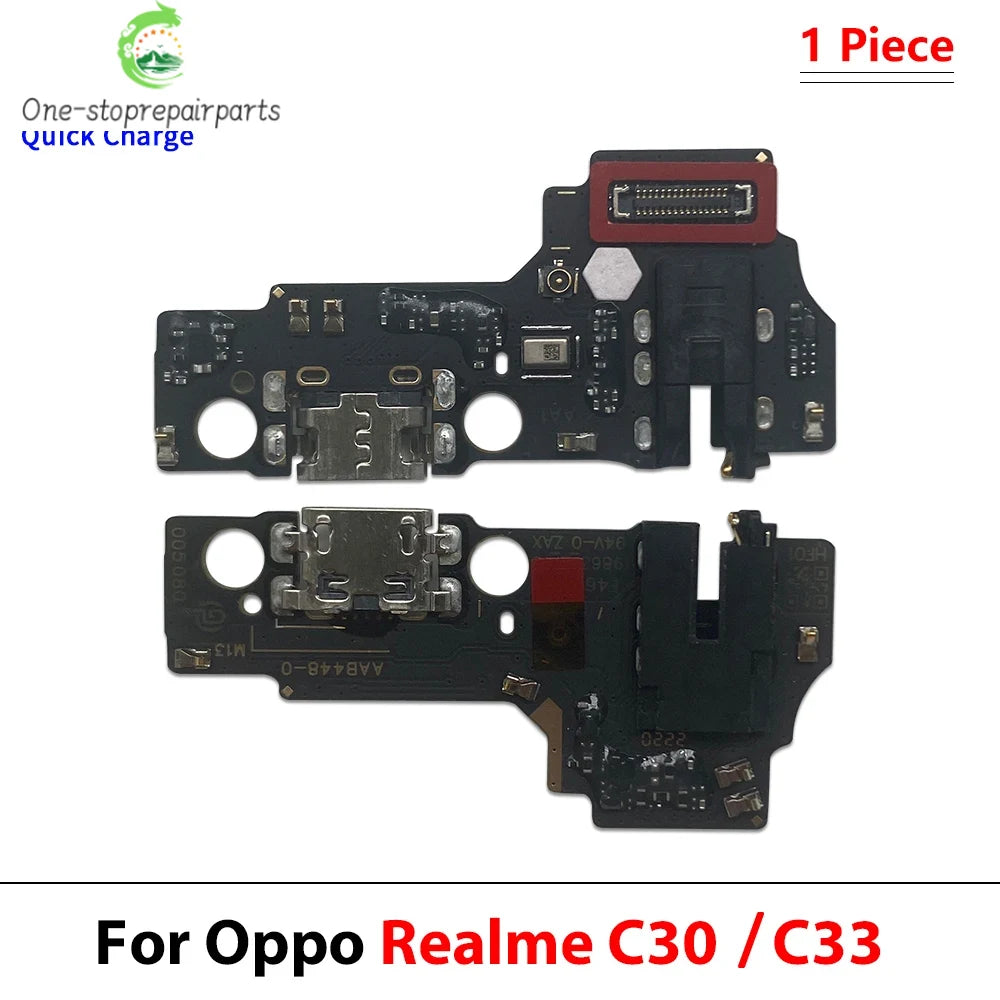 10Pcs, USB Charge Connector Charging Board Port Flex Cable For OPPO Realme C31 C25 C35 C55 C65 C51 C61 C71 C53 C63 C73 C67 4G 5G Realme phone repair parts