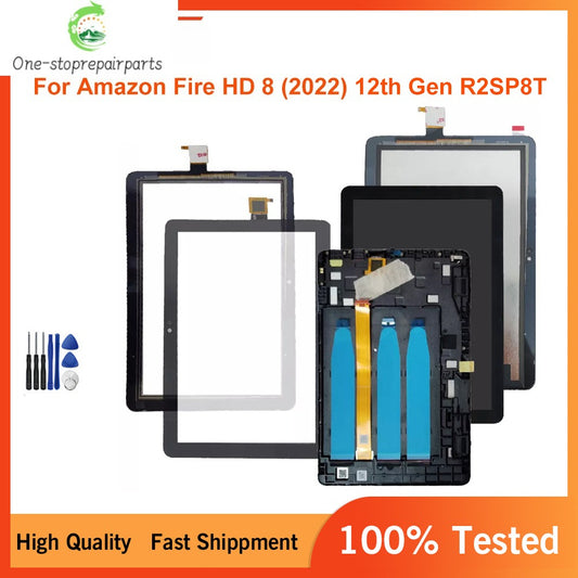 8 Inch For Amazon Fire HD 8 2022 12th Gen R2SP8T H2SP9T H2SP9U LCD Display Touch Screen Digitizer Glass Assembly Repair Parts Tablet repair parts