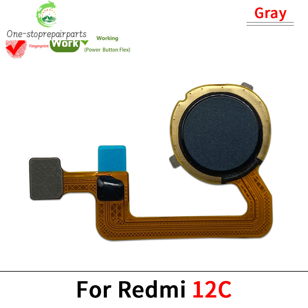 New Fingerprint For Xiaom Redmi 12 12C 13C 10C Home Button Fingerprint Menu Return Key Recognition Sensor Flex Cable Redmi phone repair parts