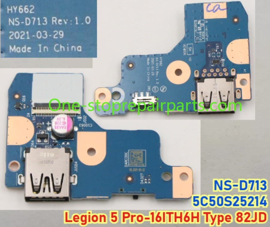 USB Audio I/O HDMI Board Daughterboard For Lenovo Legion 5 / 5 Pro Pro 7 Y9000P R9000P Savior R7000P Y7000 16IRX8H 16IAH7H 16ARH7H 15IAH7 15ARH7 NS-F082 NS-E233 NS-E241 NS-E481 NS-F771 NS-F701 F093 NS-G251 NS-F254 D713 Lenovo laptop repair parts