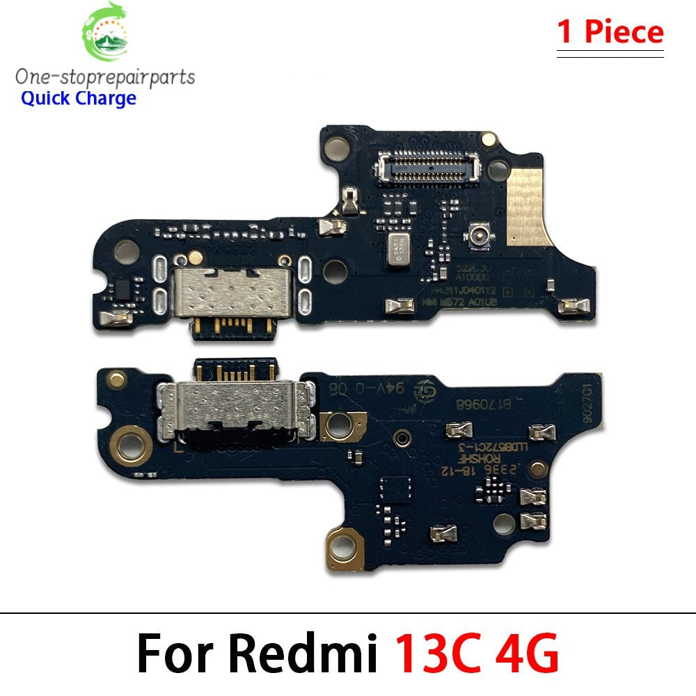 10Pcs, USB Charging Port Dock Charger Plug Connector Board Flex Cable For Xiaomi Redmi 12 12C 13 13C 14C 15 15C 4G 5G Xiaomi  Xiao mi phone repair parts