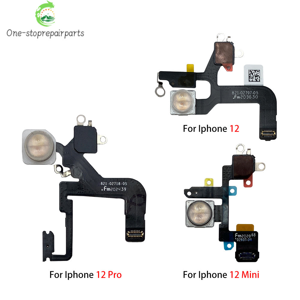 10Pcs, New For iPhone 12 13 14 15 Pro Max Mini Plus Flash Light Lamp Flex Cable LED Flashlight With Microphone iPhone phone repair parts