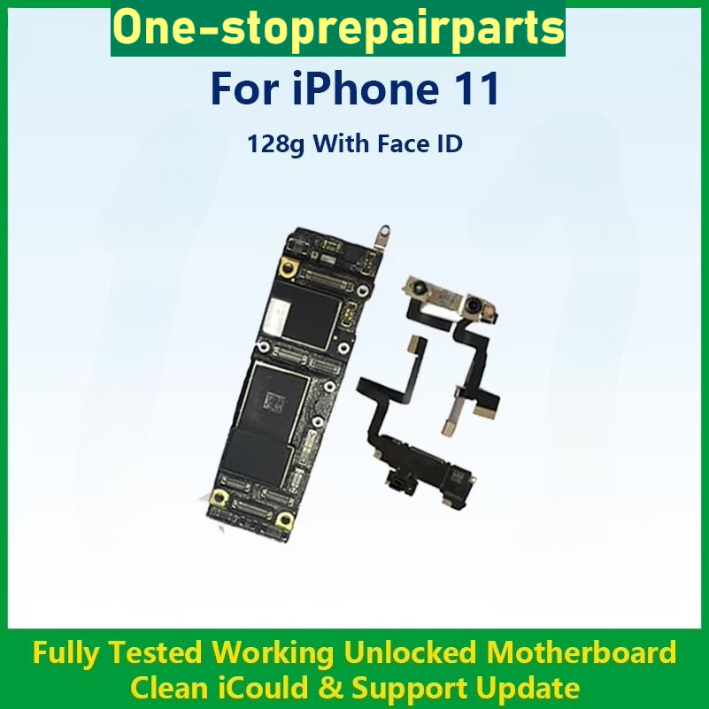 Fully Tested Authentic Motherboard For iPhone 11 Pro Max 64g/256g Unlocked Mainboard Without Face ID Clean iCloud Fast Shipping iPhone phone repair parts