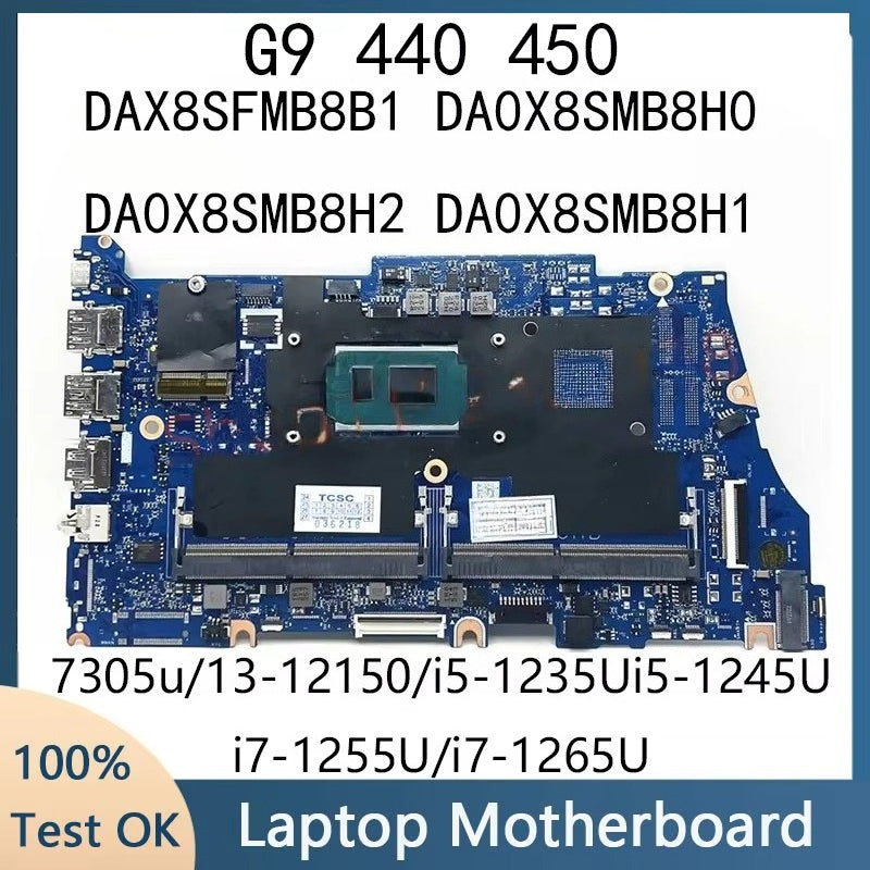 For HP Probook 440 G9 450 Motherboard DAX8SFMB8B0 DAX8SFMB8B1 DA0X8SMB8H2 DA0X8SMB8H1 DA0X8SMB8H0 I3 I5 I7 12TH Cpu Working OK HP laptop repair parts