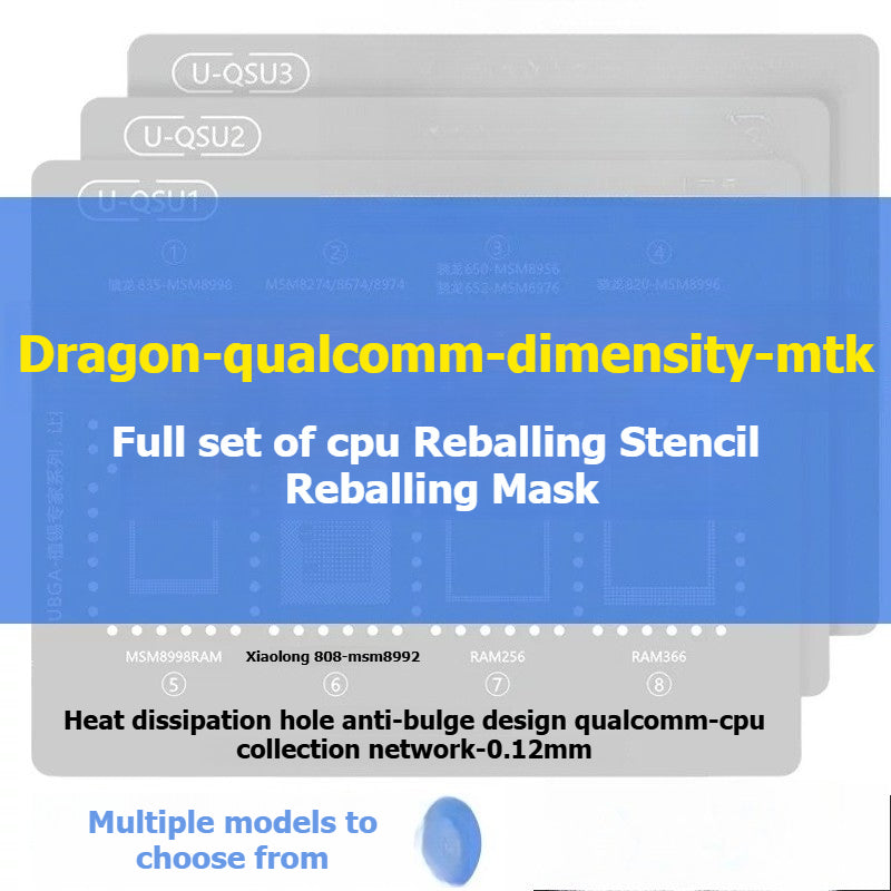 Reballing Stencils HUAWEI Snapdragon Qualcomm Dimensity SDM/MTK Android Phone CPU Reballing Mask repair tools