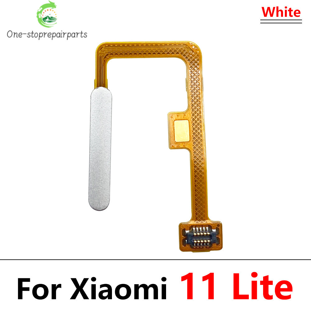 New For Xiaomi Mi 11 Mi11 Lite Fingerprint Sensor Home Return Key Menu Button Flex Ribbon Cable Black White Blue Green Xiaomi  Xiao mi phone repair parts