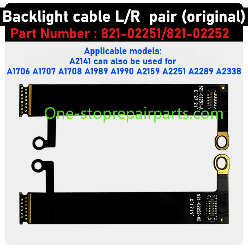 MacBook lcd display backlight flex cable For A1706 1707 A1708 1990 1989 2251 2141 2159 2337 A2338 A2485 A2780 A2991 A2442 A2779 A2918 A2992 821-00602 821-01270 821-01317 821-01228 821-02251 821-03777 821-03044 camera ribbon cable Macbook repair parts