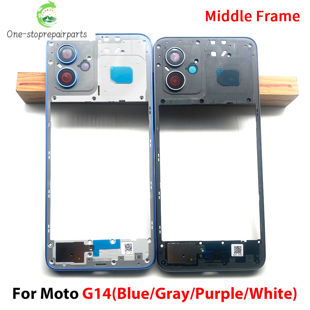 New Middle Frame For Motorola Moto G04 G14 G24 G34 G54 G84 Door Housing Bezel Repair Parts Motorola phone repair parts