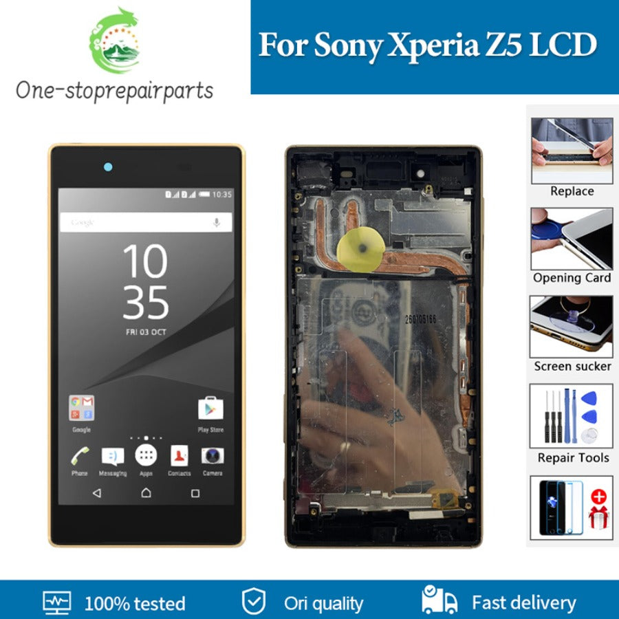 5.2" Original LCD Screen For SONY Xperia Z5 Display E6603 E6633 E6653 E6683 LCD Touch Screen With Frame Digitizer Replacement Sony phone repair parts