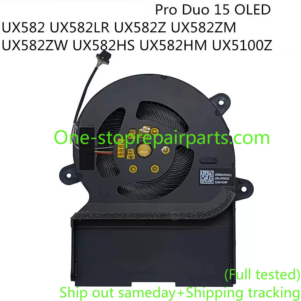 Cooling fan for ASUS ZenBook Pro Duo 15 OLED UX582 UX582LR UX582Z UX5100 Z15 UX582ZM UX582ZW UX582HS UX582HM UX5100Z 13NB0V10T01011 13N1-DYM0101 cooler fan