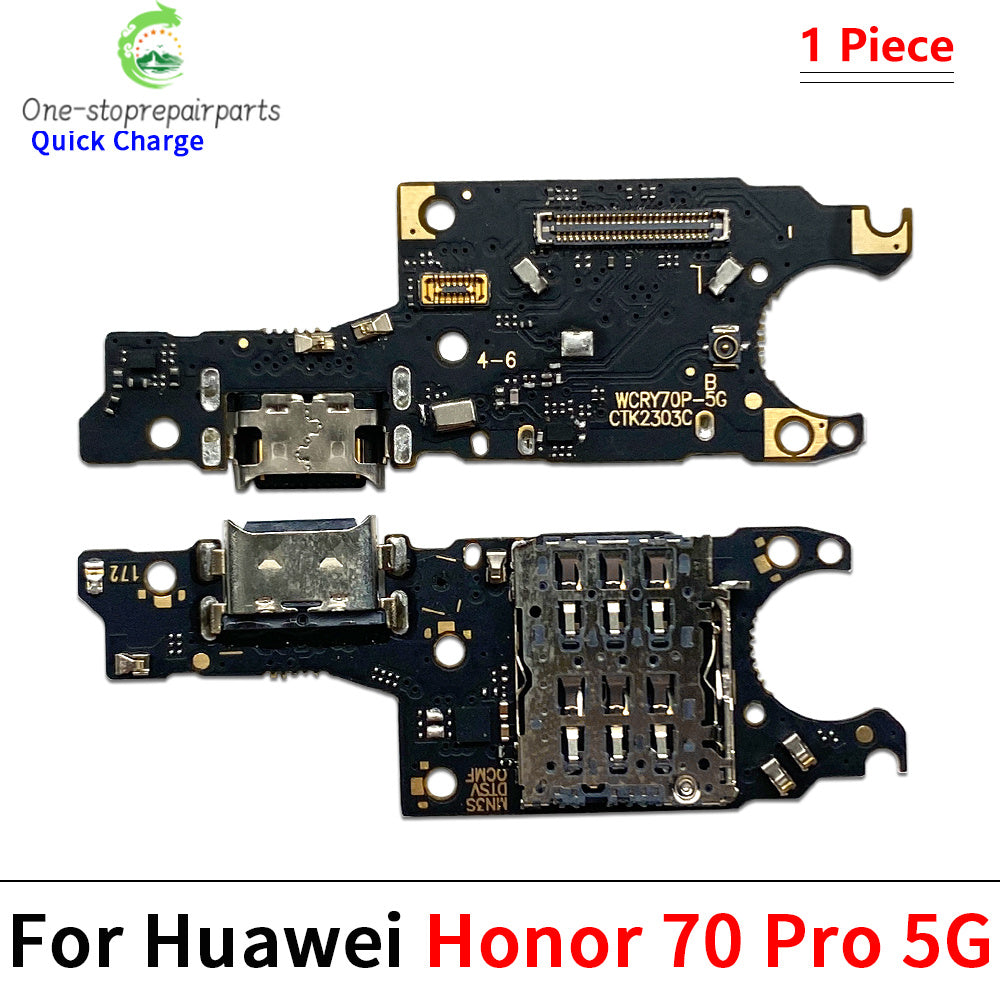 10Pcs, USB Charging Port Dock Charger Plug Connector Board Flex Cable For Huawei Honor 60 70 80 90 Pro Se Magic 4 5 6 Pro Lite Huawei phone repair parts