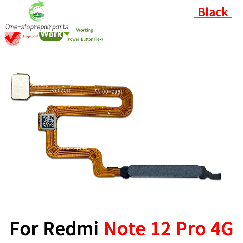 For Xiaomi Redmi Note 12 Pro Plus 4G 5G Home Button Fingerprint Sensor Flex With Power Key Button Flex Cable  Xiaomi  Xiao mi phone repair parts