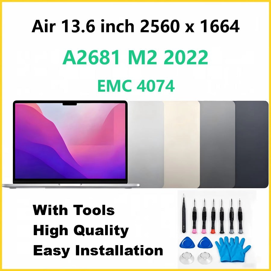 Brand 13.6" New LCD Monitor Assembly Replacement For MacBook Air A2681 EMC 4074 LCD Display Screen Complete Assembly 2022 Macbook laptop repair parts