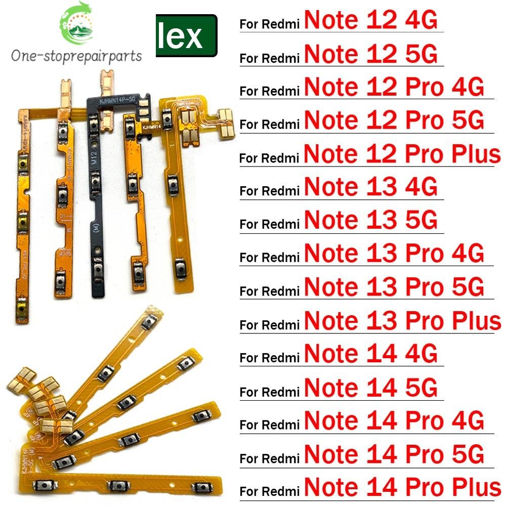 Power On Off Volume Side Button Key Flex Cable For Xiaomi Redmi Note 12 13 14 Pro Plus 4G 5G  Xiaomi  Xiao mi phone repair parts