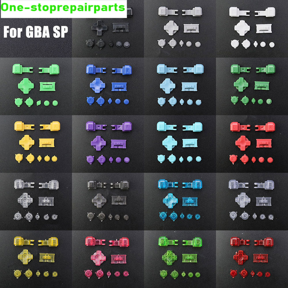 For GameBoy Advance SP Full Set Buttons For GBA SP A B L R D-Pad Select Start Power On Off Volume Key Replacement  ﻿ Game console repair parts