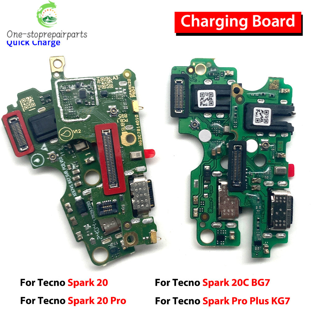 10Pcs, USB Charging Port Dock Charger Plug Connector Board Flex Cable For Tecno Spark 10 10C 20 20C 30 30C 40 40C Pro Plus 4G 5G Tecno phone repair parts