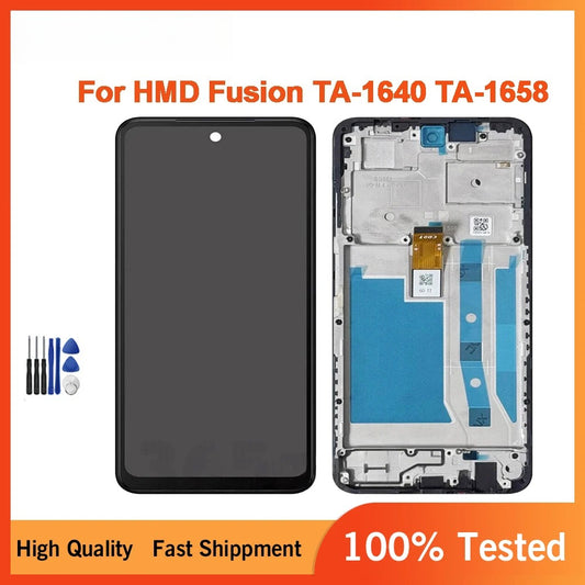For HMD Fusion TA-1640 TA-1658 LCD Display Touch Screen Digitizer Assembly Frame Tablet repair parts