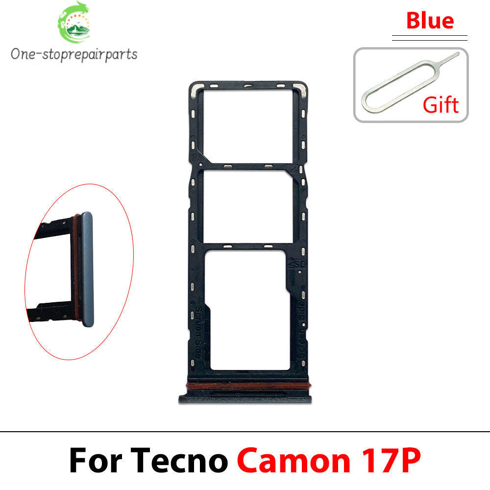 10Pcs, SIM Card Tray Slot Holder Adapter Accessories For Tecno Camon 16 17 17P 18 18P 19 20 Pro Neo Premier Tecno phone repair parts