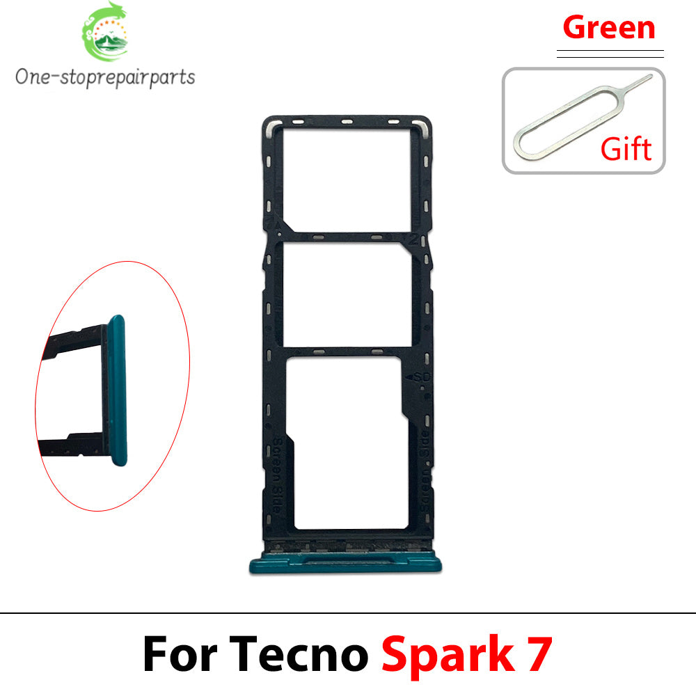 SIM Card Tray Slot Holder For Tecno Spark 4 5 7 8 9 8T 9T 10 20C Pro Replacement Parts Tecno phone repair parts