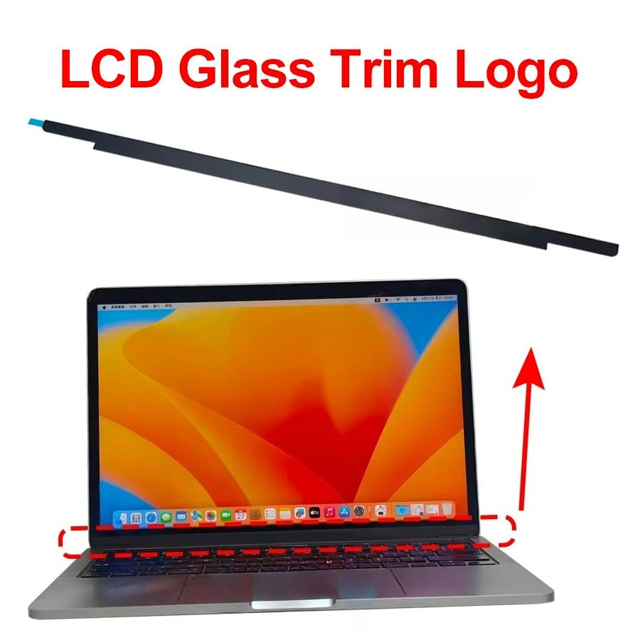 Genuine New Gray Silver LCD Screen Glass Trim Logo Bezel Front Cover for MacBook Pro Air A1932 A2179 A2251 A2289 A2337 A2338 Macbook repair parts