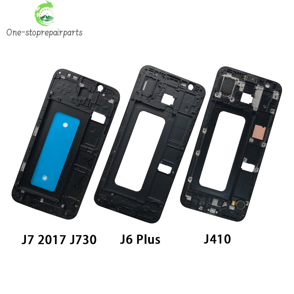 10Pcs, Front Housing LCD Display Frame For Samsung  J4 Prime J4 Core J6 Plus J610 J7 2017 Housing Middle Frame Bezel Plate Cover Samsung phone repair parts