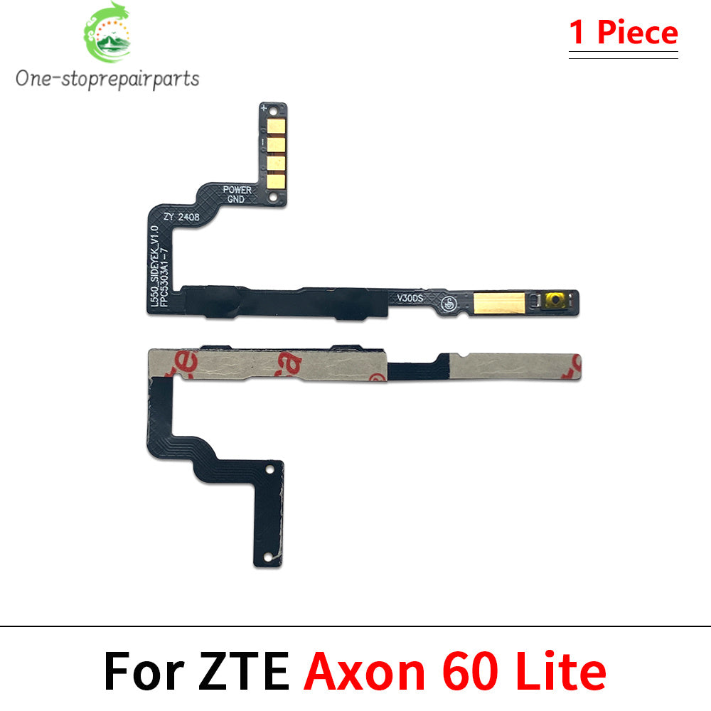 10Pcs, Power Switch On Off Button Volume Key Button Flex Cable For ZTE V30 V40 V50 V60 V41 Smart Design Vita Axon 40 50 60 Lite ZTE phone repair parts