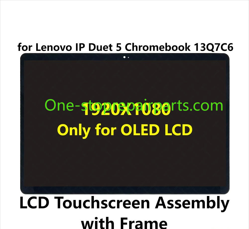 13.3‘’ OLED FHD 5D10S39728 for Lenovo Duet 5 Chromebook 13Q7C6 5D10S39729 5D10S39730 LCD Touch Screen Display Digitizer Assembly 1920X1080 30pins Lenovo laptop repair parts