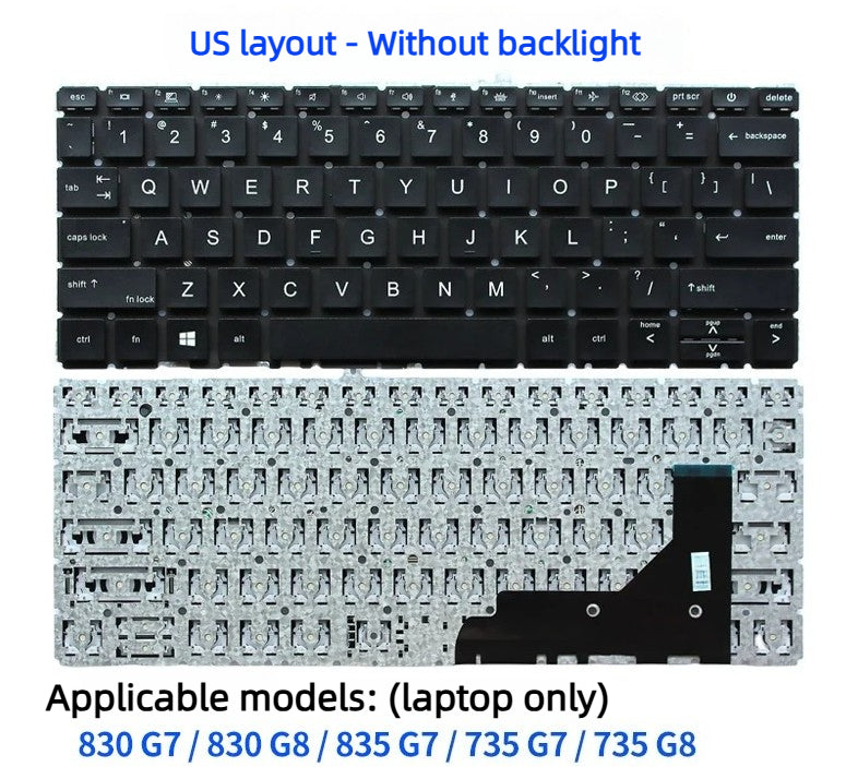 Keyboard for HP 830 G7 830 G8 835 G7 735 G7 735 G8 backlight