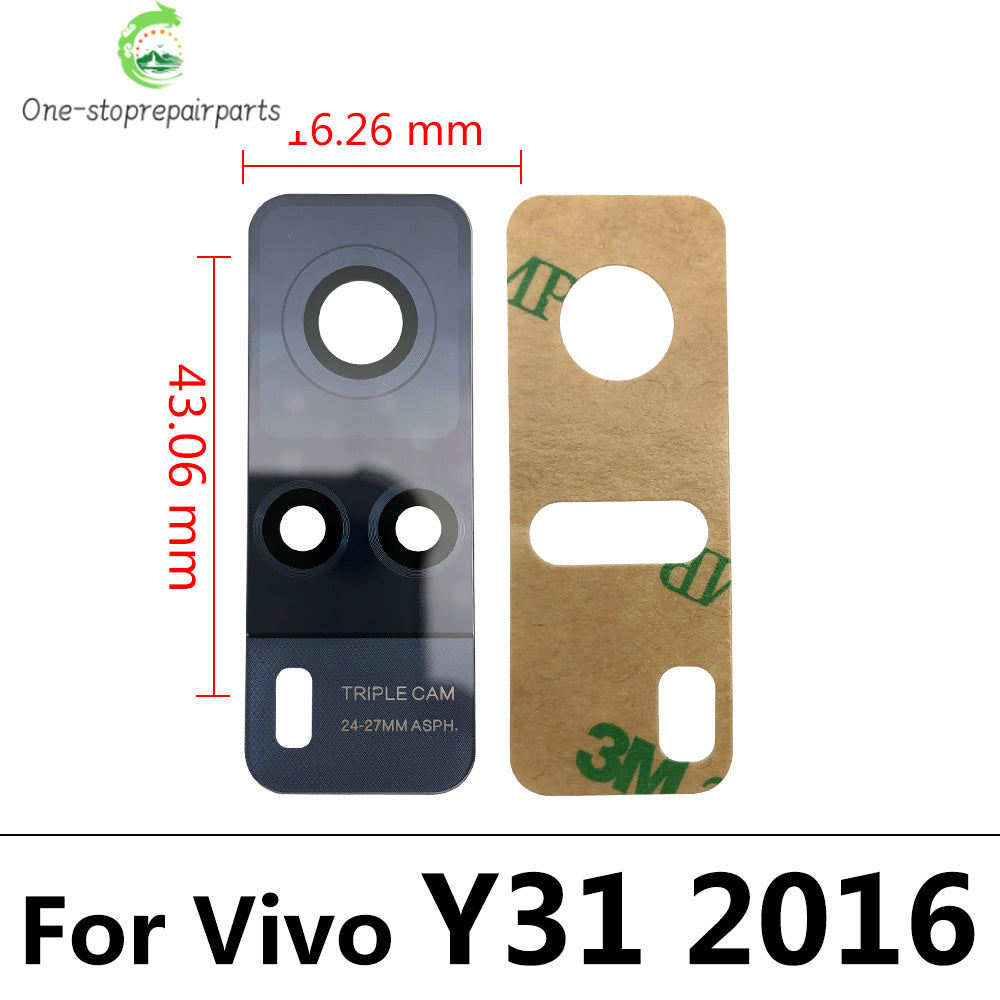 10Pcs/Lot, Back Rear Camera Glass Lens With Adhesive For Vivo IQOO 3 U3 Z1 S7 S9 S9e V17 X21 X50 Y9S Y20 Y31 Y51 Y51S Y73S Y93S Vivo phone repair parts
