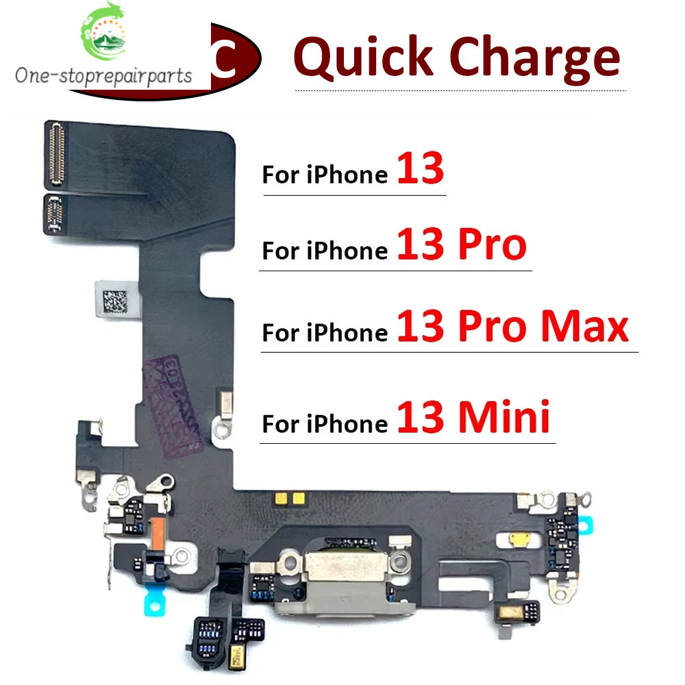 New For iPhone 13 Pro 13Pro Max Mini USB Port Charger Dock Plug Connector Charging Board FLex Cable Mic Microphone Board iPhone phone repair parts