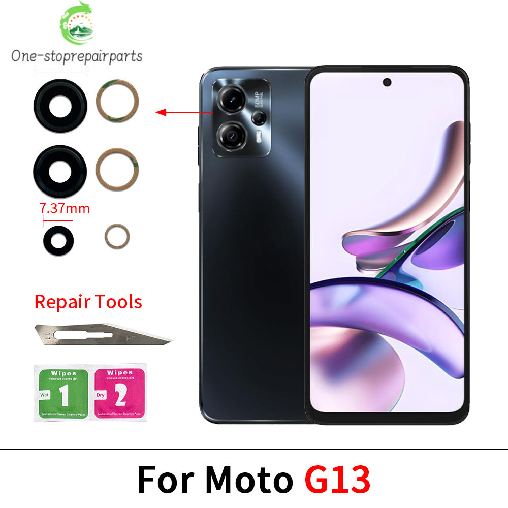 Rear Back Camera Glass Lens With Adhesive For Motorola Moto G22 G32 G42 G52 G62 G13 G23 G53 G73 G14 G24 G34 G54 G84 G04 G82 5G Motorola phone repair parts