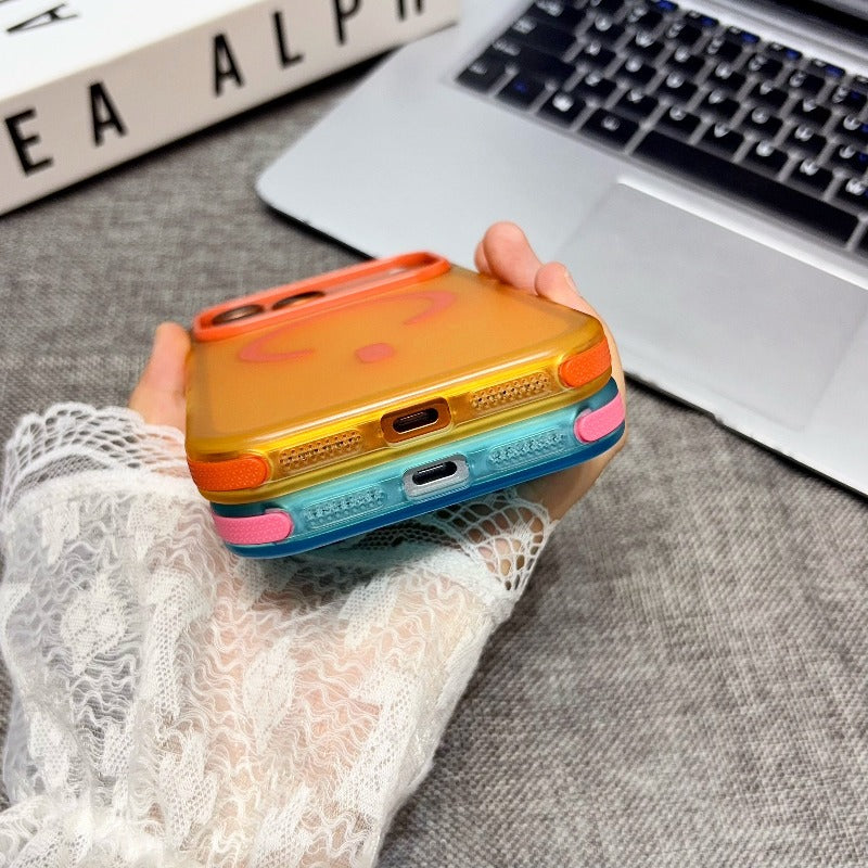 Contrast color matte strong magnetic attraction for iPhone17promax mobile phone case 2026 new female iPhone 17pro advanced sense 16promax large hole without lens 16pm super fire good-looking shell Phone accessories