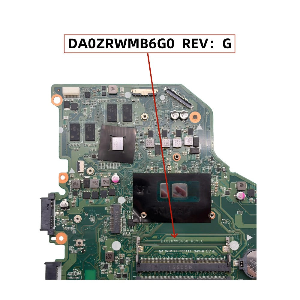 DA0ZRWMB6G0 For Acer Aspire E5-574G V3-575G F5-572G Laptop Motherboard With I5-6200U CPU DDR3L GT920M/GT940M 2G-GPU 100% Working Acer laptop repair parts
