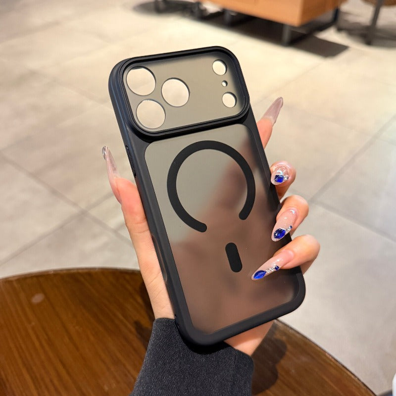 Skin matte magnetic suction For iPhone 18promax mobile phone case New iPhone17 new color cherry red strong magnetic adsorption 16pro anti-fingerprint fine hole all-inclusive case Phone Accessories