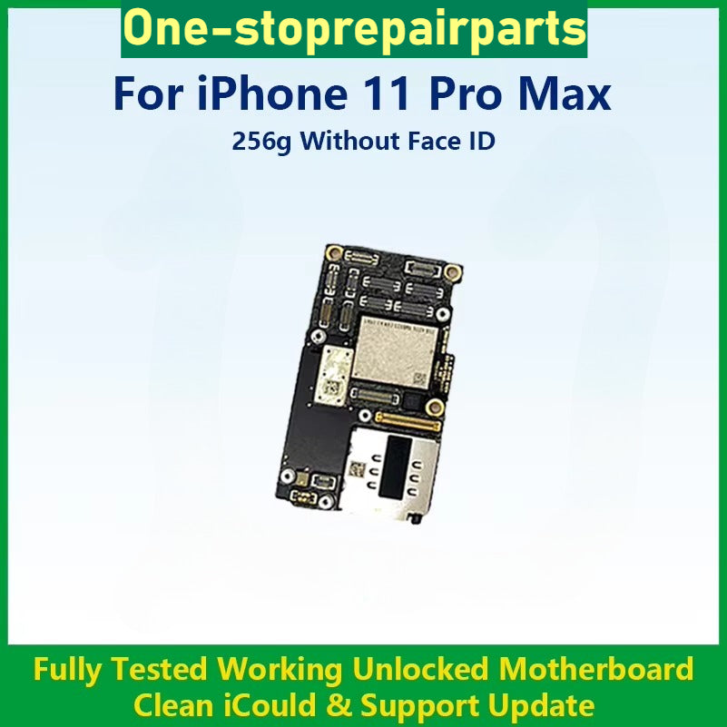 Fully Tested Authentic Motherboard For iPhone 11 Pro Max 64g/256g Unlocked Mainboard Without Face ID Clean iCloud Fast Shipping iPhone phone repair parts