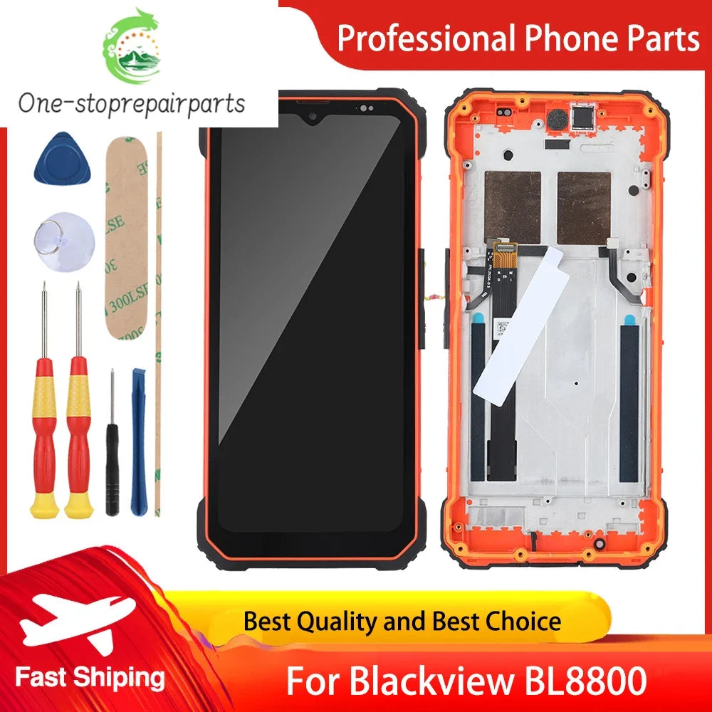 New Original Touch Screen 6.58 Inch for Blackview BL8800 Pro BV8800 2400x1080 LCD Display Digitizer Assembly with Frame and Tool Blackview phone repair parts