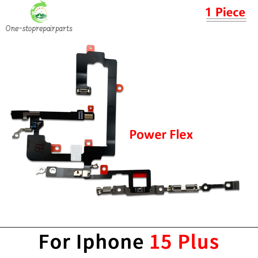 New For iPhone 13 14 15 Pro Max Mini Plus Power Volume Buttons Key Switch Flex Cable With Metal Material Replacement Parts iPhone phone repair parts