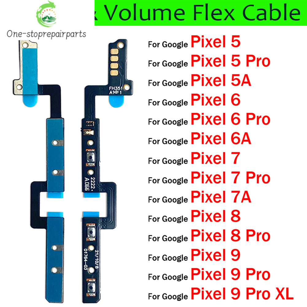 New Power on off Volume Key Button Flex Cable For Google Pixel 5 5A 6 6A 7 7A 8 9 Pro XL Google Pixel phone repair parts