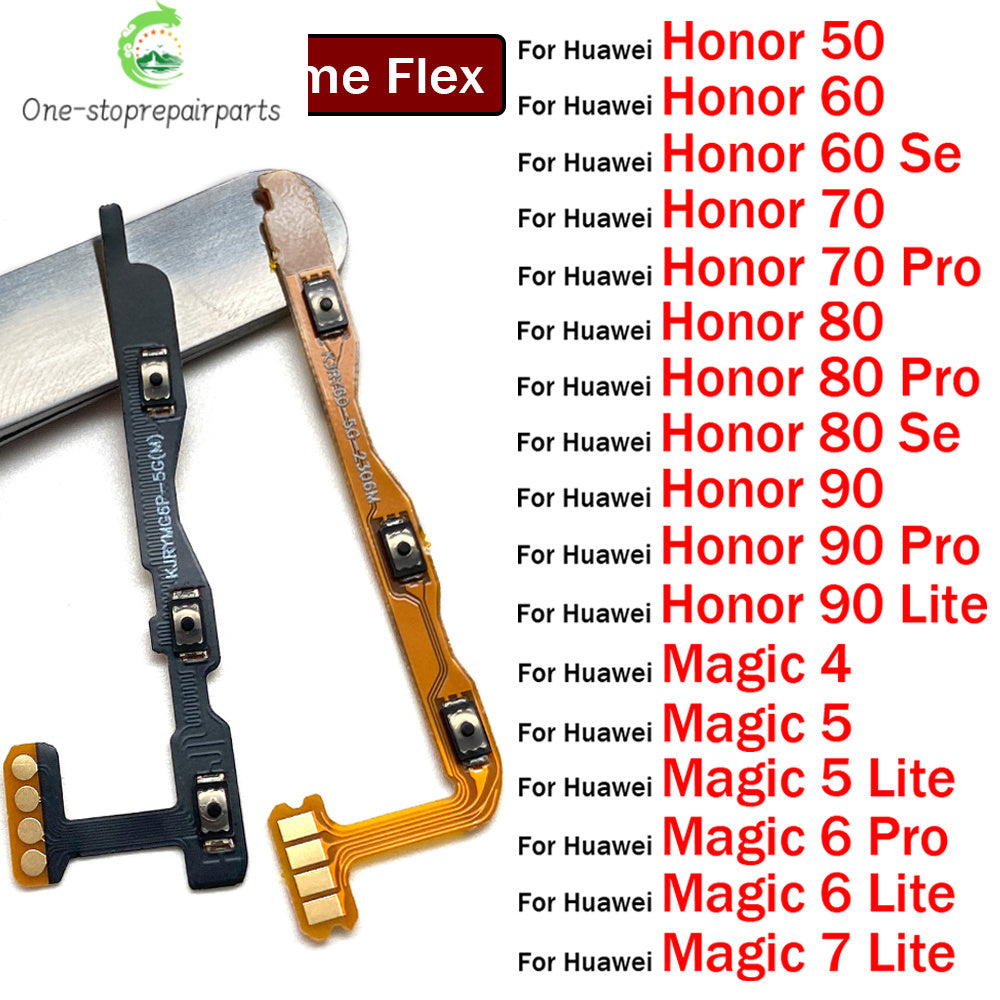Power Switch On/Off Button Volume Key Button Flex Cable For Huawei Honor 50 60 70 80 90 Pro Se Lite Magic 4 5 6 7 Pro Lite Huawei phone repair parts