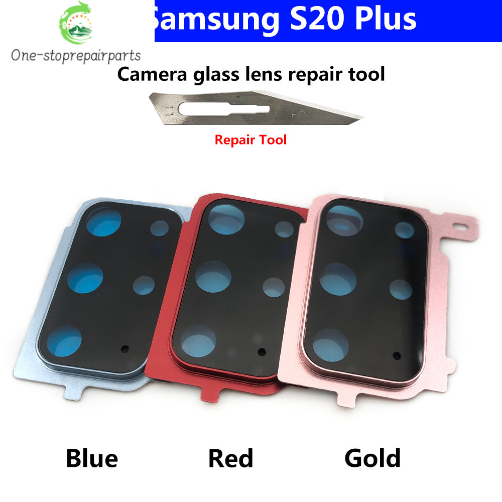 New Rear Camera Glass Lens Cover With Frame Holder with Sticker For Samsung  S20 Plus Ultra Replacement Parts Samsung phone repair parts