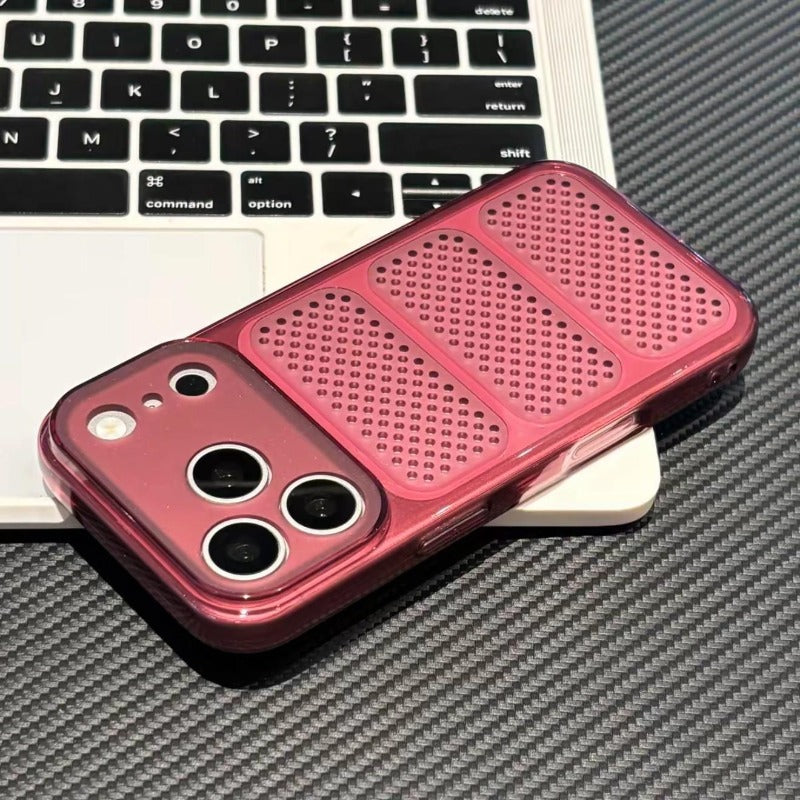 Honeycomb seconds become larger windows for iPhone 17promax seconds become 18pro same color mobile phone case iPhone16 ultra-thin soft case anti-drop 15pro ice through heat dissipation case Phone accessories