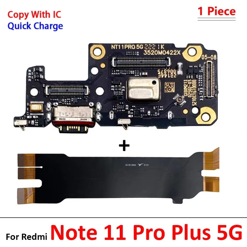 New USB Charger Charging Board Dock Port Connector Main Flex Cable For Xiaomi Redmi Note 10 10s 11 11s 12 12s 13 Pro Plus 4G 5G Xiaomi  Xiao mi phone repair parts