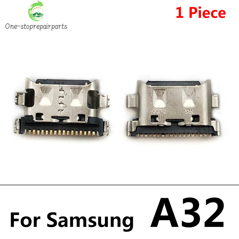 2Pcs，USB jack socket connector charger Charging Port For Samsung A02 A02s A22 A32 A52 A72 A33 A73 A03 Core A03s 4G 5G Samsung phone repair parts