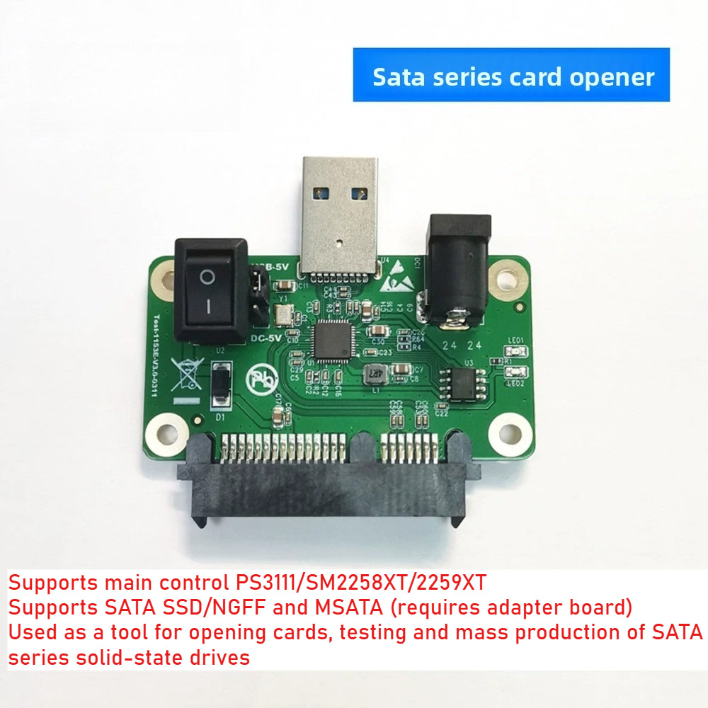 USB to SATA SSD Solid State Drive Card Opener adapter board SSD card opener SATA Card Reader test and repair tool ASM1153E repair tools
