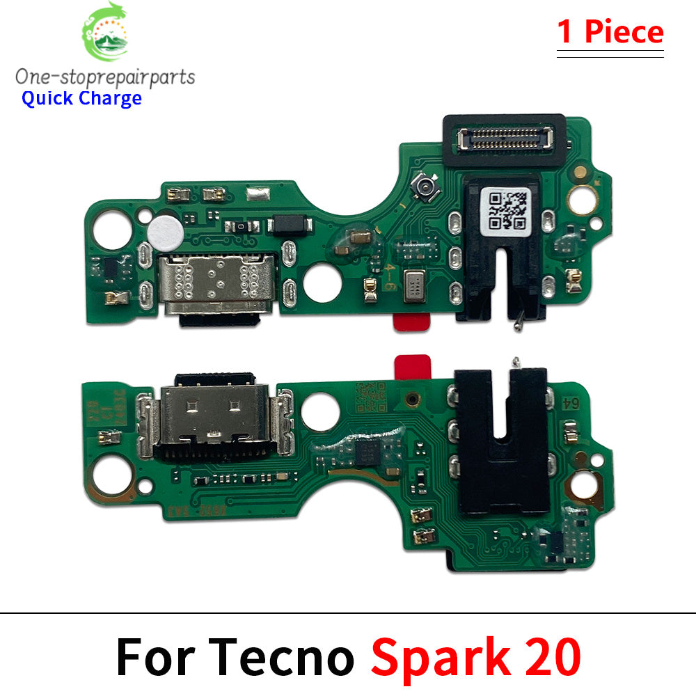 New USB Charge Port Dock Connector Charging Board Flex Cable For Tecno Spark 5 6 Air 7 7T 8 8C 8P 8T 10C 9 20 Pro Go 2022 2023 Tecno phone repair parts
