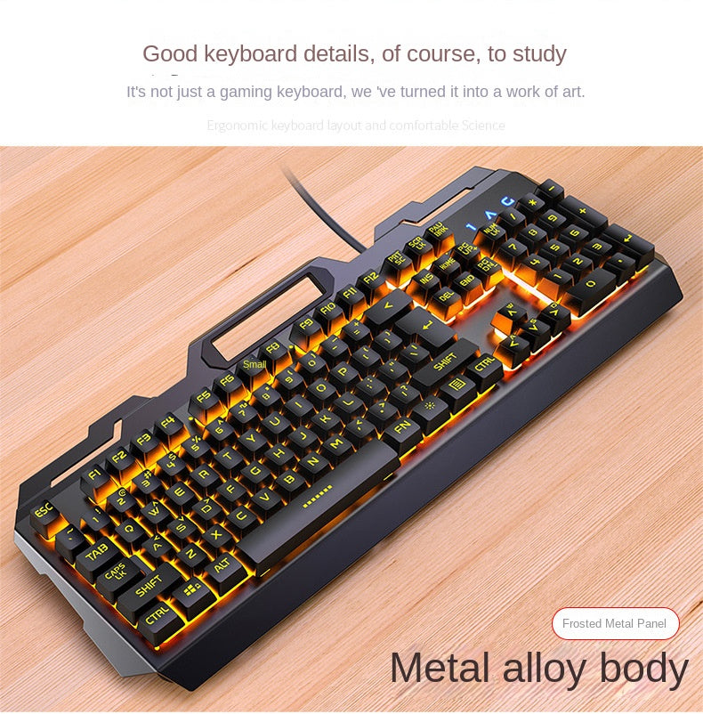 Accessories Game keyboard, mouse, earphones three-piece set, mechanical feel keyboard and mouse set