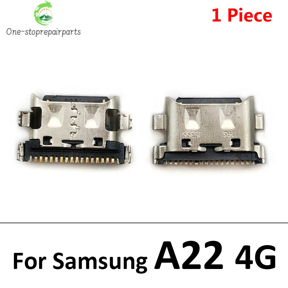 2Pcs，USB jack socket connector charger Charging Port For Samsung A02 A02s A22 A32 A52 A72 A33 A73 A03 Core A03s 4G 5G Samsung phone repair parts